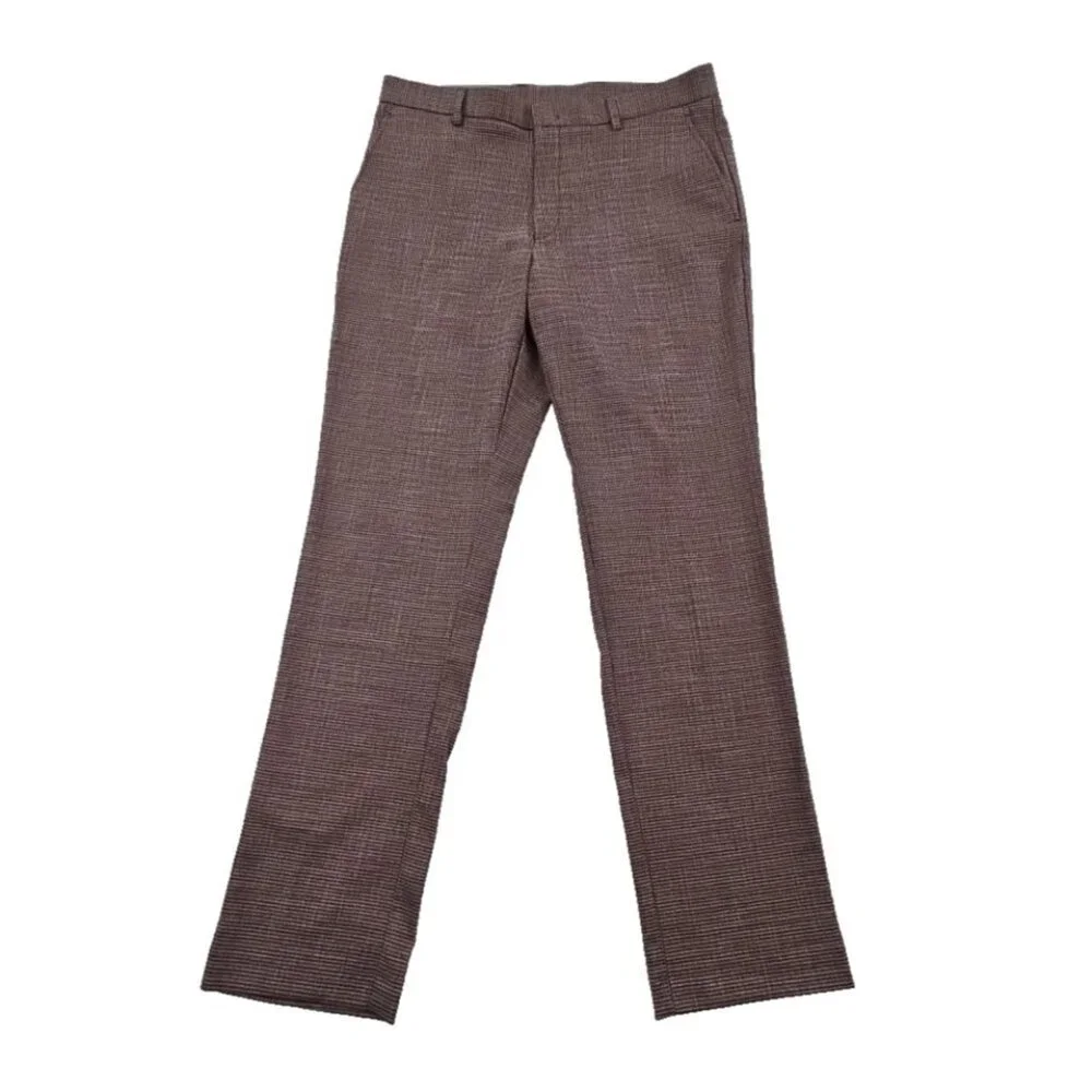 Tommy Hilfiger Performance Pants Men's 34x32 Red Black Houndstooth EUC Luxury